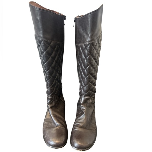 Corso Como Santona Quilted Leather Riding  Boots in Brown - Picture 5 of 12